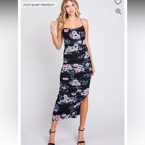 Lulu's Navy Floral Maxi Dress